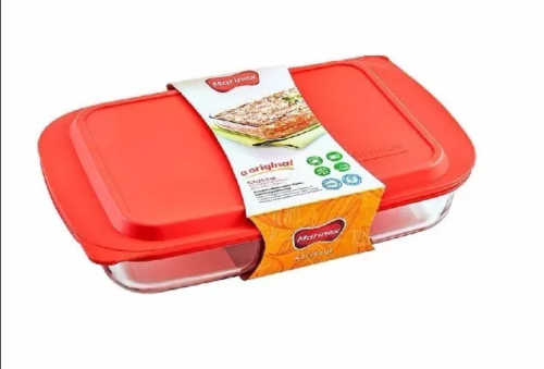 Forma assadeira 5l marinex retangular funda com tampa