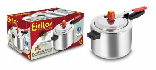 Panela de pressão aluminio polido  4,5l -Eirilar