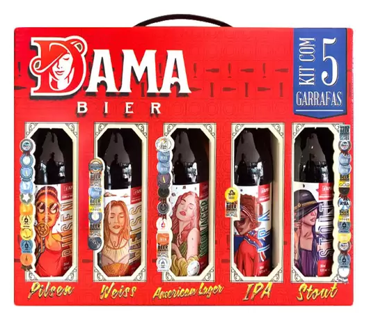 Cerveja Dama Bier 5 Garrafass 355 ml (Kits)