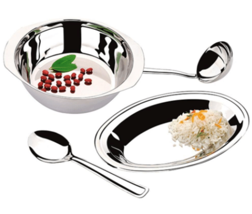 Conjunto Para Arroz E Feijão Inox 4 Peças Megainox