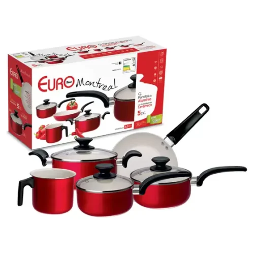 CJ. PANELAS MONTREAL 5 PC. VERMELHO EURO