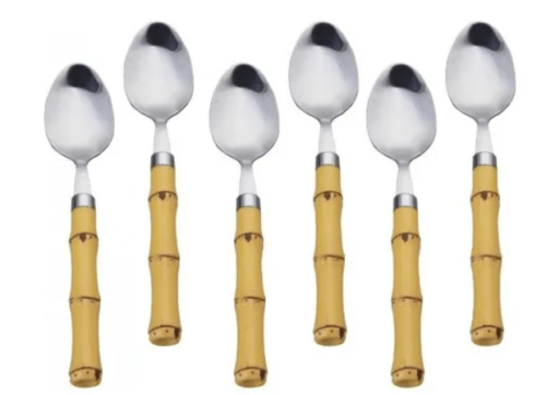 Colher De Sobremesa Bambu 6 pçs