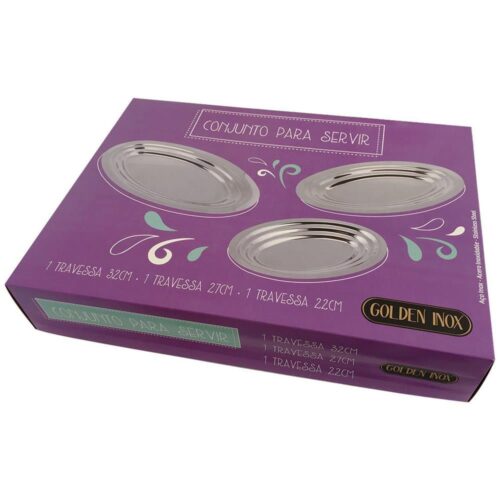 CONJUNTO PARA SERVIR 3 PÇS GOLDEN INOX - Imagem 2