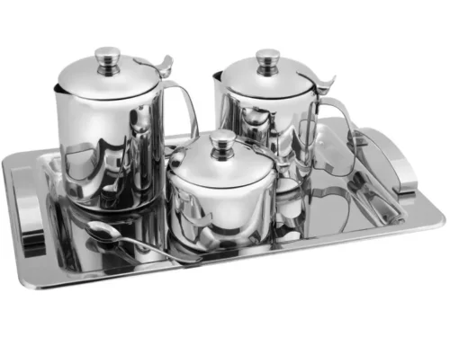 CONJUNTO PARA CHA E CAFE 5 PEÇAS INOX BRINOX