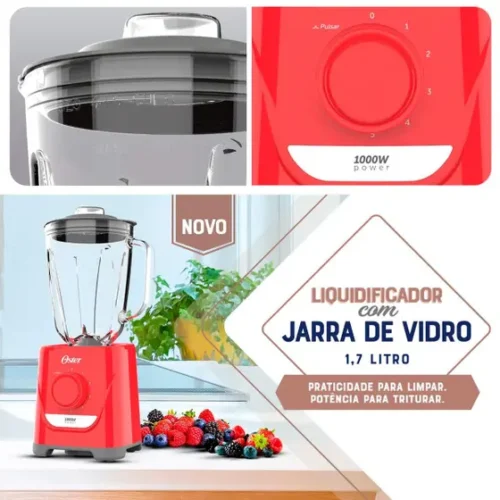 LIQUIDIFICADOR OSTER OLIQ501 127V 1000W VERMELHO