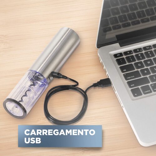 ABRIDOR DE VINHO EM INOX  USB - Imagem 2