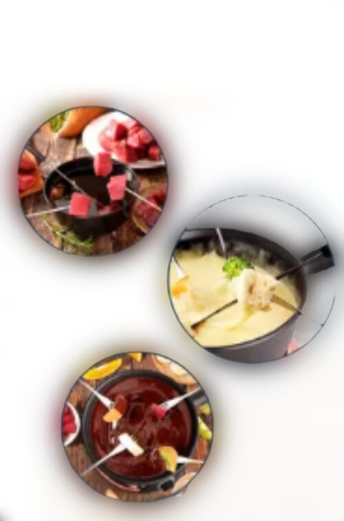 CJ. FONDUE INOX COM BASE GIRATORIA 23 PC. PRETO - Imagem 2